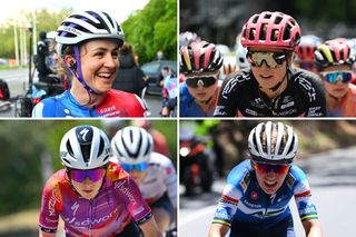 Grace Brown (FDJ-Suez), Kim Cadzow (EF-Oatly-Cannondale), Niamh Fisher-Black (SD Worx-Protime) and Sarah Gigante (AG Insurance-Soudal)