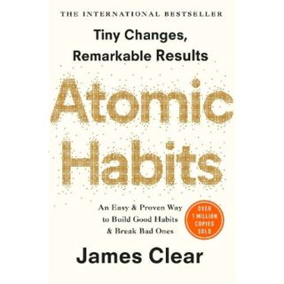 A product shot of Atomic Habits by James Clear