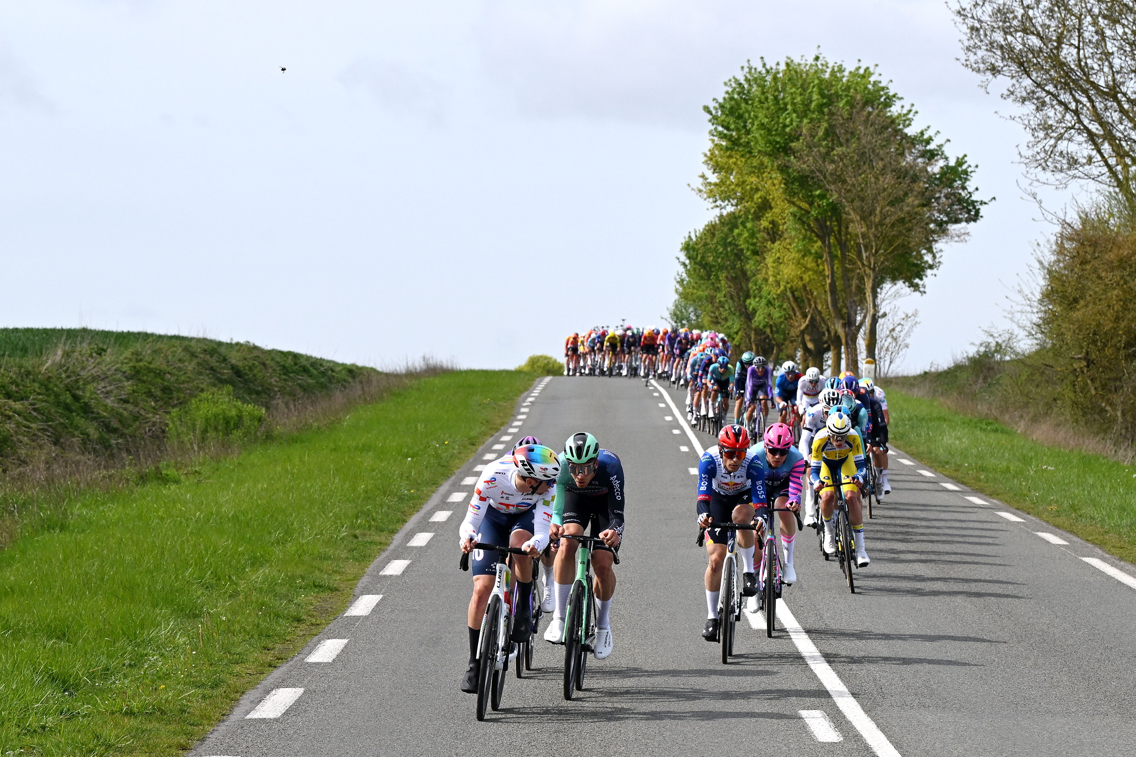 ROUBAIX, FRANCE - APRIL 12: (L-R) Samuel Leroux of France and Team TotalEnergies and Cees Bol of Netherlands and Team Decathlon CMA CGM attack during the 123rd Paris-Roubaix Hauts-de-France 2026 - Men&amp;apos;s Elite a 258.3km one day race from Compiegne to Roubaix / #UCIWT / on April 12, 2026 in Roubaix, France. (Photo by Dario Belingheri/Getty Images)