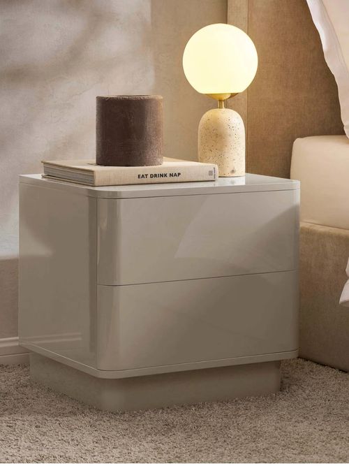 Romilly High Gloss 2 Drawer Bedside Table 