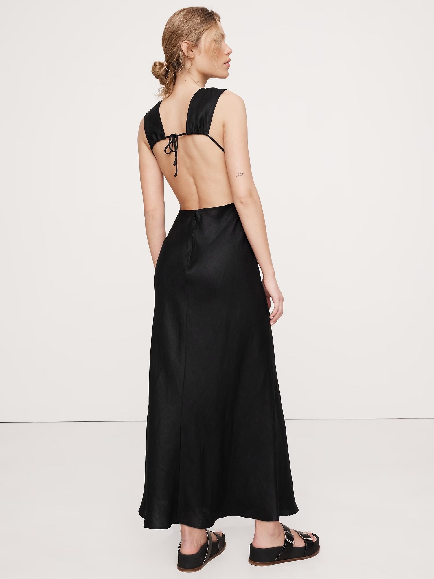 banana republic, Backless Linen Maxi Dress