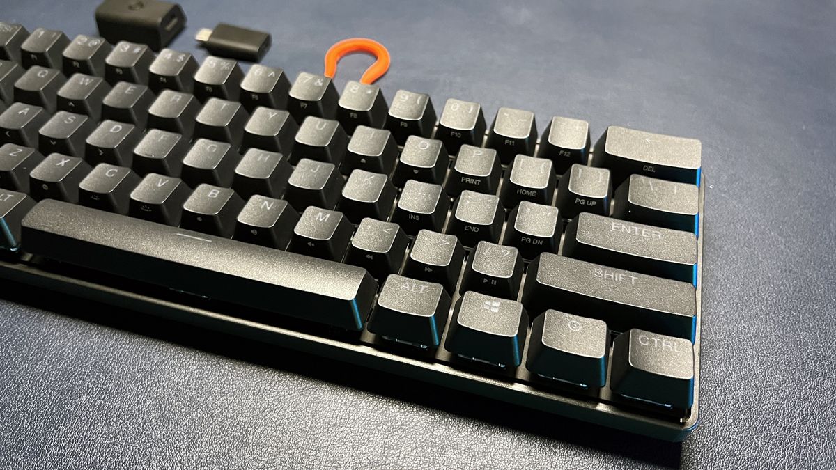 angled shot of SteelSeries Apex Pro Mini gaming keyboard