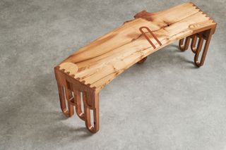 wooden bench from Jonalddudd at New York Design Week 2024