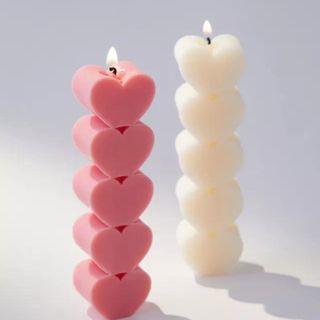 Heart shapes candles cut out image 
