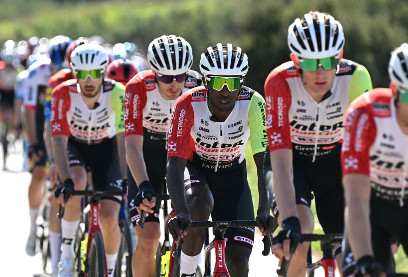 ALTO DA FOIA, PORTUGAL - FEBRUARY 20: Biniam Girmay of Eritrea and Team Intermarche - Wanty competes during the 51st Volta ao Algarve em Bicicleta, Stage 2 a 177.6km stage from Lagoa to Alto da Foia 869m on February 20, 2025 in Alto da Foia, Portugal. (Photo by Tim de Waele/Getty Images)