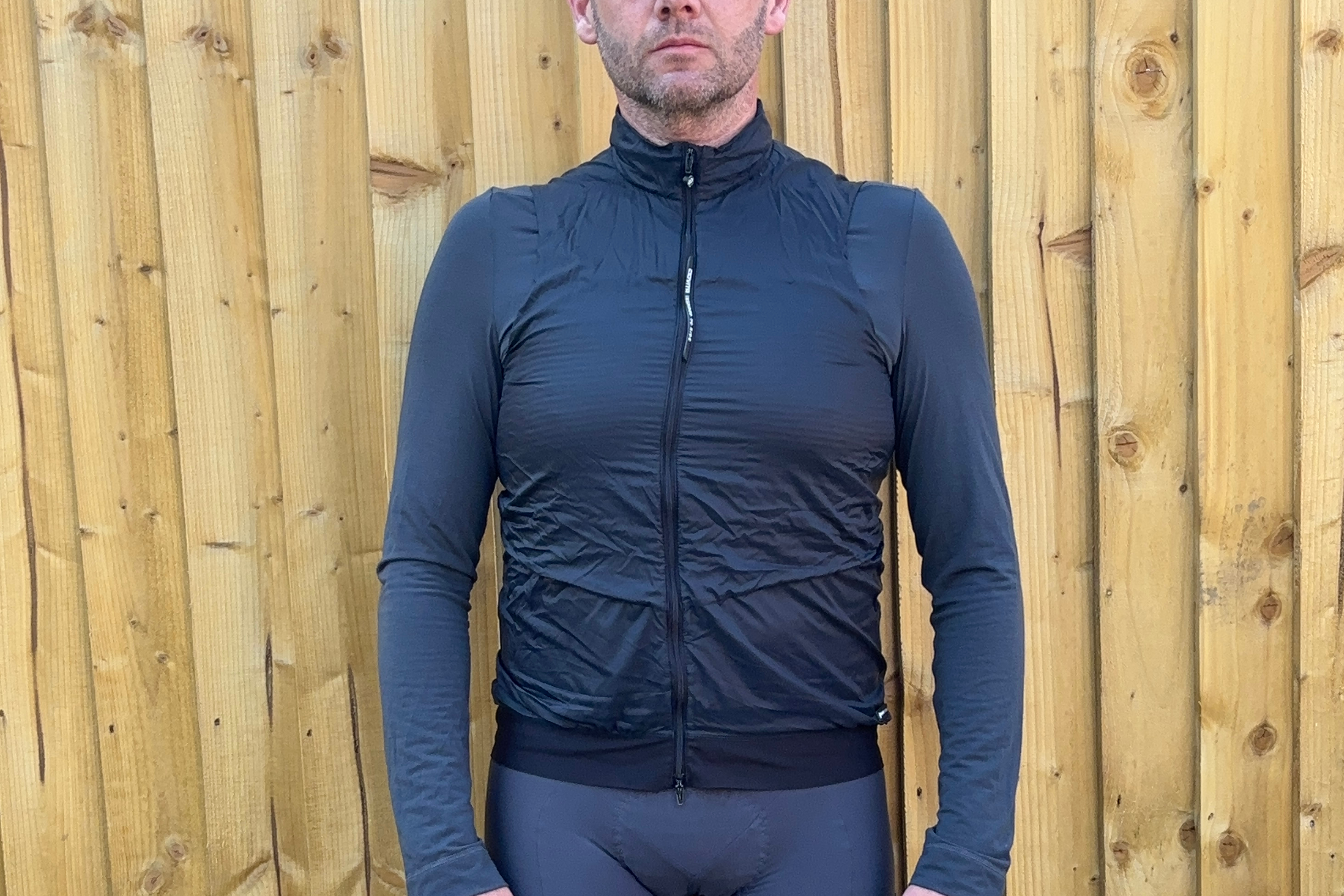 The Ciovita gilet paired with a long sleeve jersey