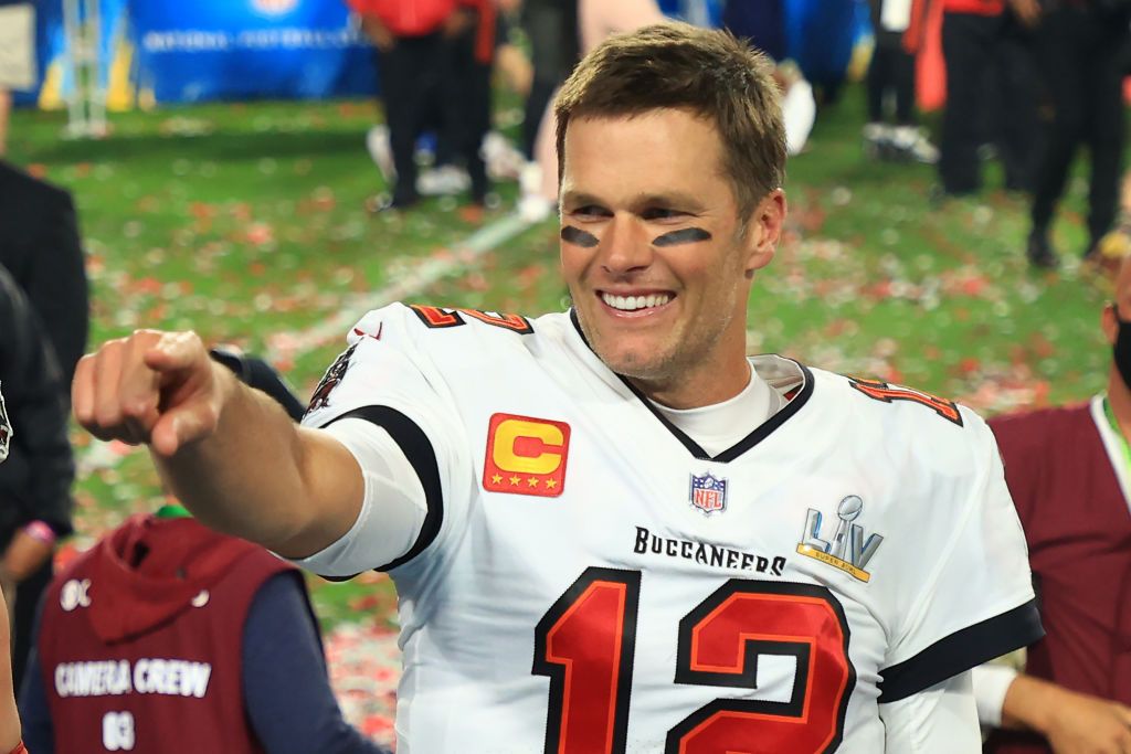 Tom Brady after winning Super Bowl LV in 2021. 