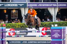 Willem Greve and Carambole jumping for the Netherlands at the Nation Cup Final in Barcelona, Spain