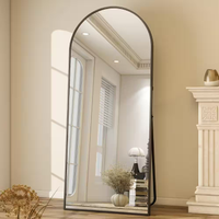 Xramfy Arched Classic Black Aluminum Alloy Framed Mirror