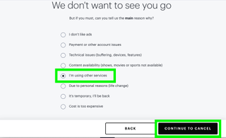 how to cancel Hulu — needy Hulu needs a reason