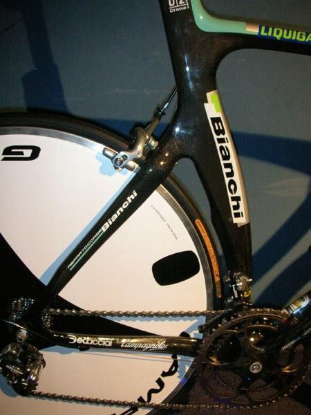 Another unique shape - this time the seat tube on Backstead's Bianchi D2 Crono Carbon TT rig