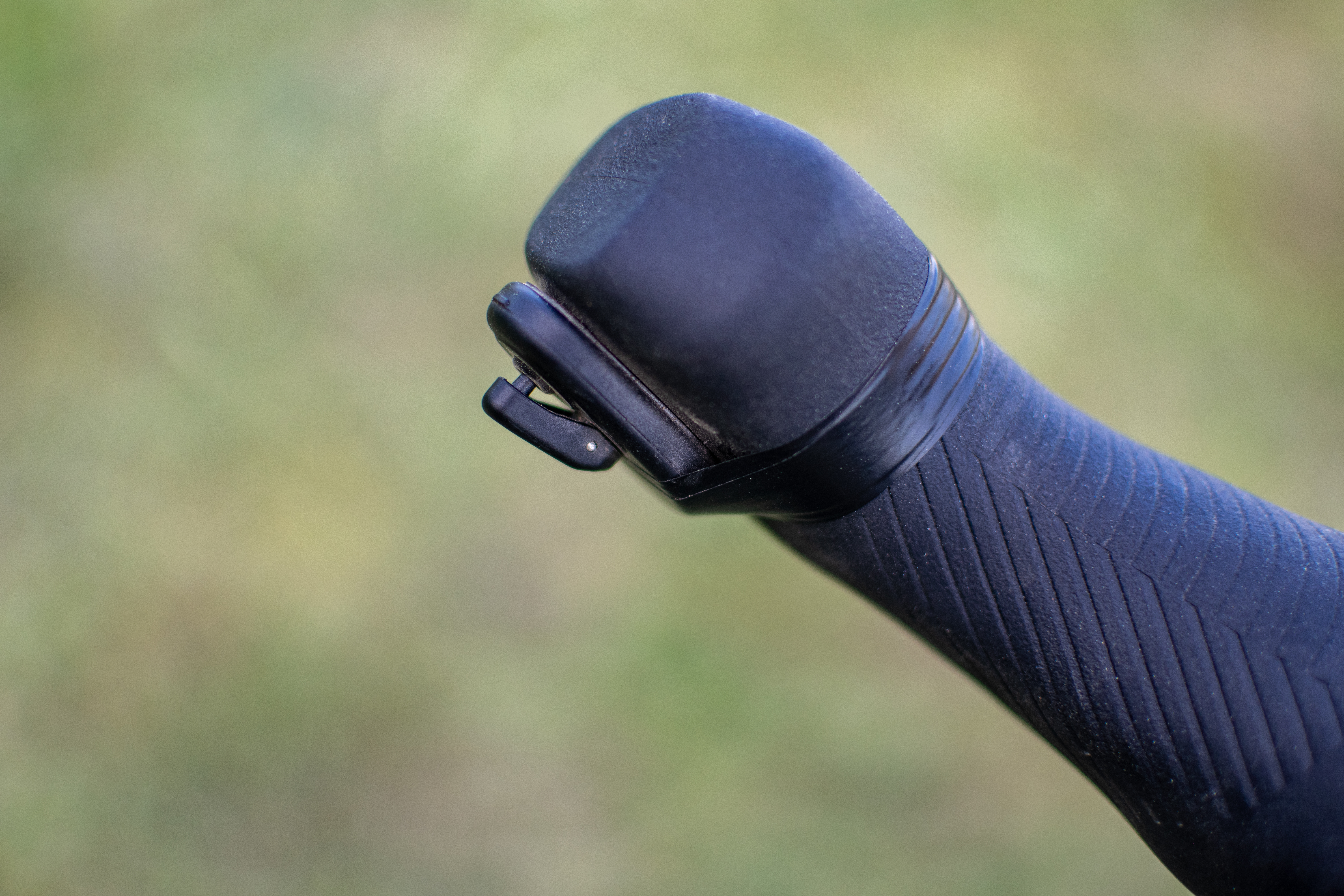 A SRAM Force shifter with wireless blip taped to it