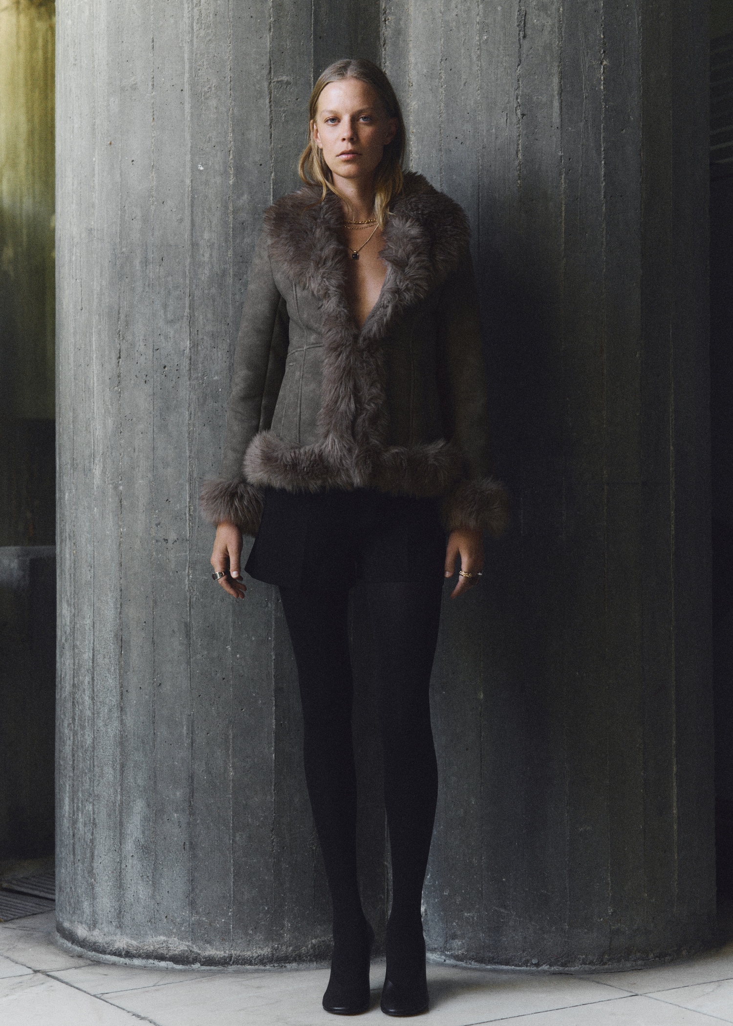 Suede-Effect Faux-Fur Jacket - Women | Mango Usa