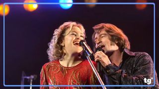 (L-R) Kate Hudson and Hugh Jackman in "Song Sung Blue" (2025)