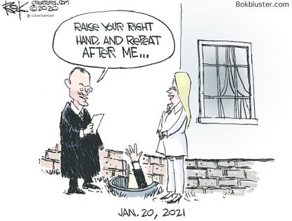 Political Cartoon U.S. Biden presidency basement