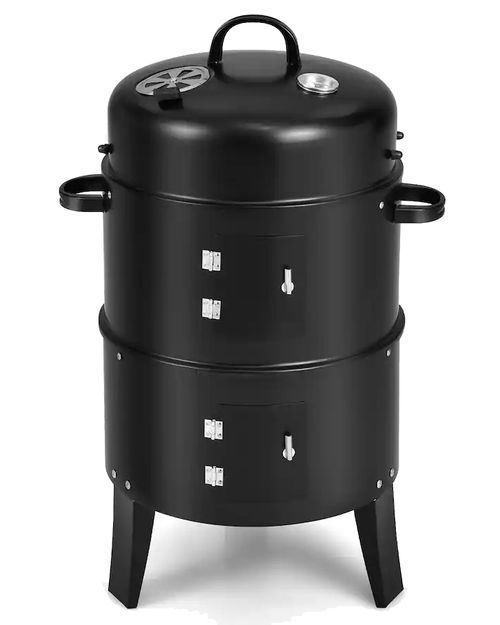 3-In-1 Vertical Charcoal Smoker 
