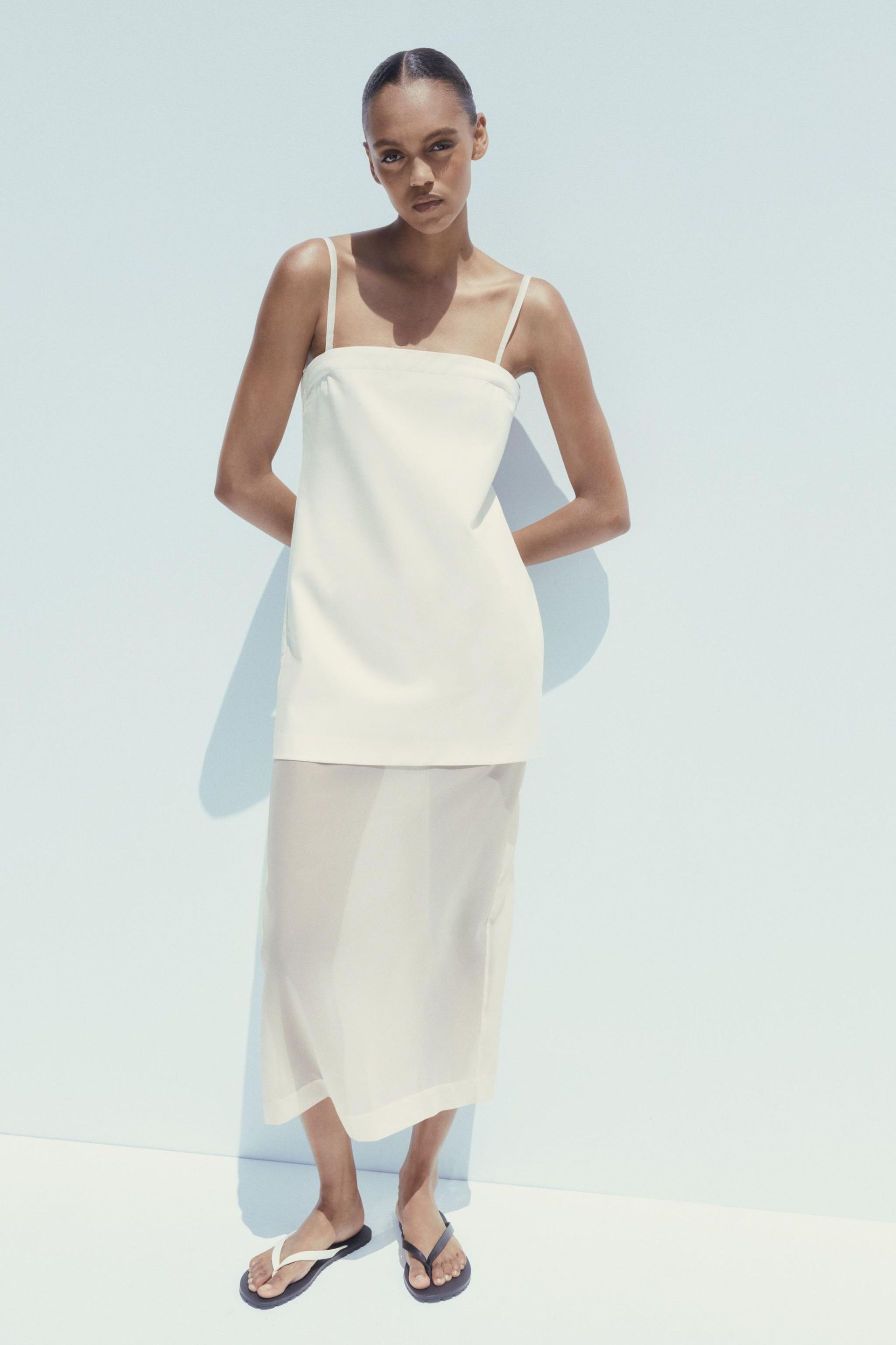 Zara, Organza Combination Midi Dress