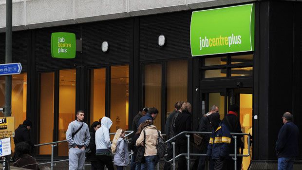 People enter a job centre