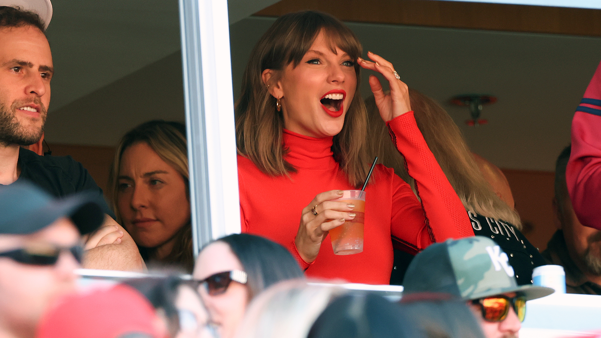 Taylor Swift's turtleneck at the Kansas City Chiefs game tapped into Fall 2026's red color trend