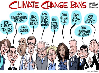 Political Cartoon U.S. Democratic candidates 2020 bans