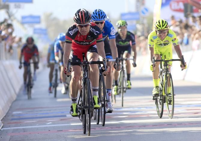 Cadel Evans (BMC) took the sprint for second place at the finish of stage 3