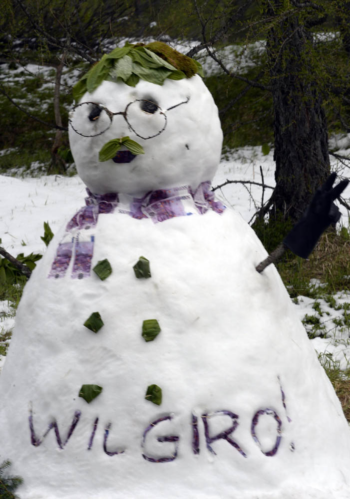 A snowman on stage twenty at the 2013 Giro d'Italia