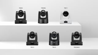 AVer PTZ cameras in black and white.