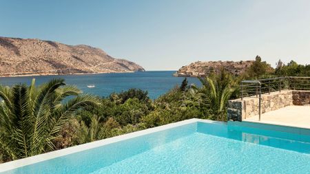 A look at the stunning pool and views from Phaea Blue Palace in Crete