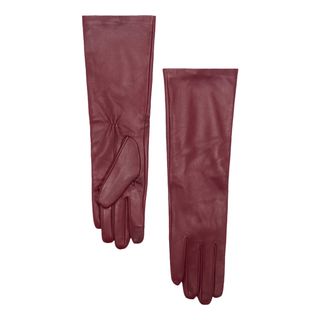 MANGO, Long Leather Gloves