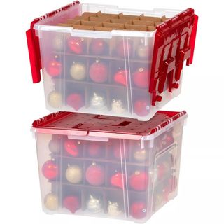 IRIS USA 2Pack 60qt Christmas Ornament Storage