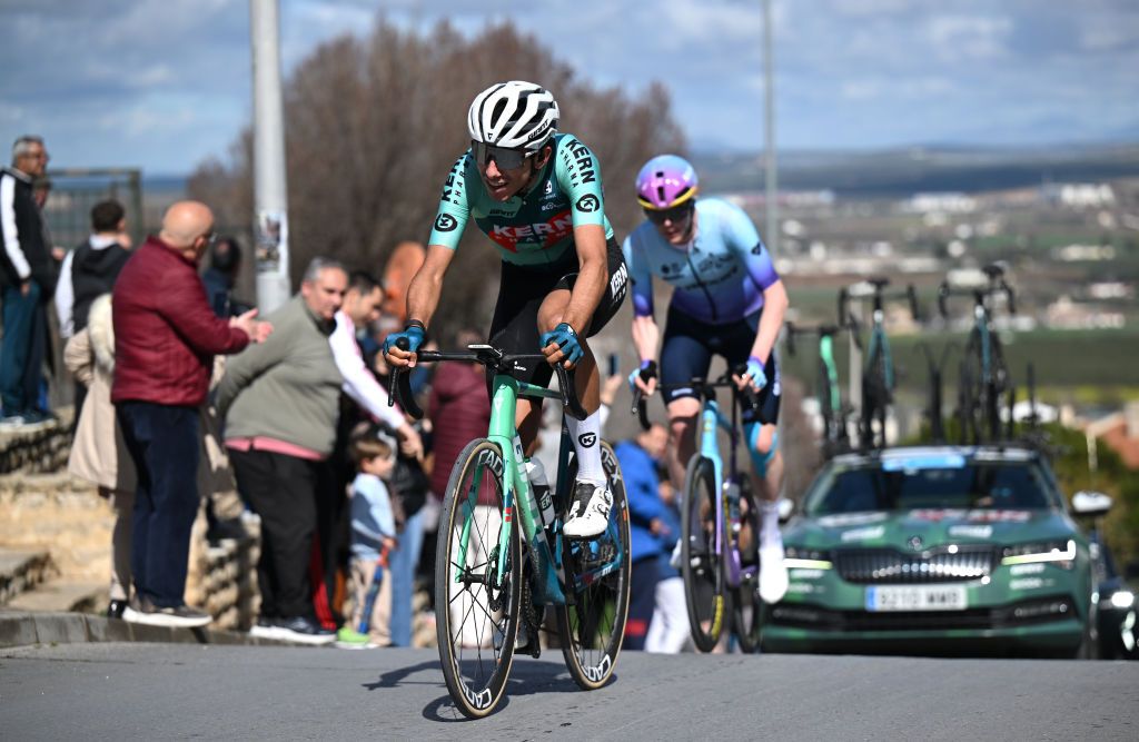 LA LINEA DE LA CONCEPCION SPAIN FEBRUARY 22 Diego Uriarte of Spain and Team Equipo Kern Pharma competes in the breakaway during the 71st Vuelta a Andalucia Ruta Ciclista Del Sol 2025 Stage 4 a 1943km stage from Cordoba to Alhaurin de la Torre on February 22 2025 in La Lnea de la Concepcion Spain Photo by Szymon GruchalskiGetty Images