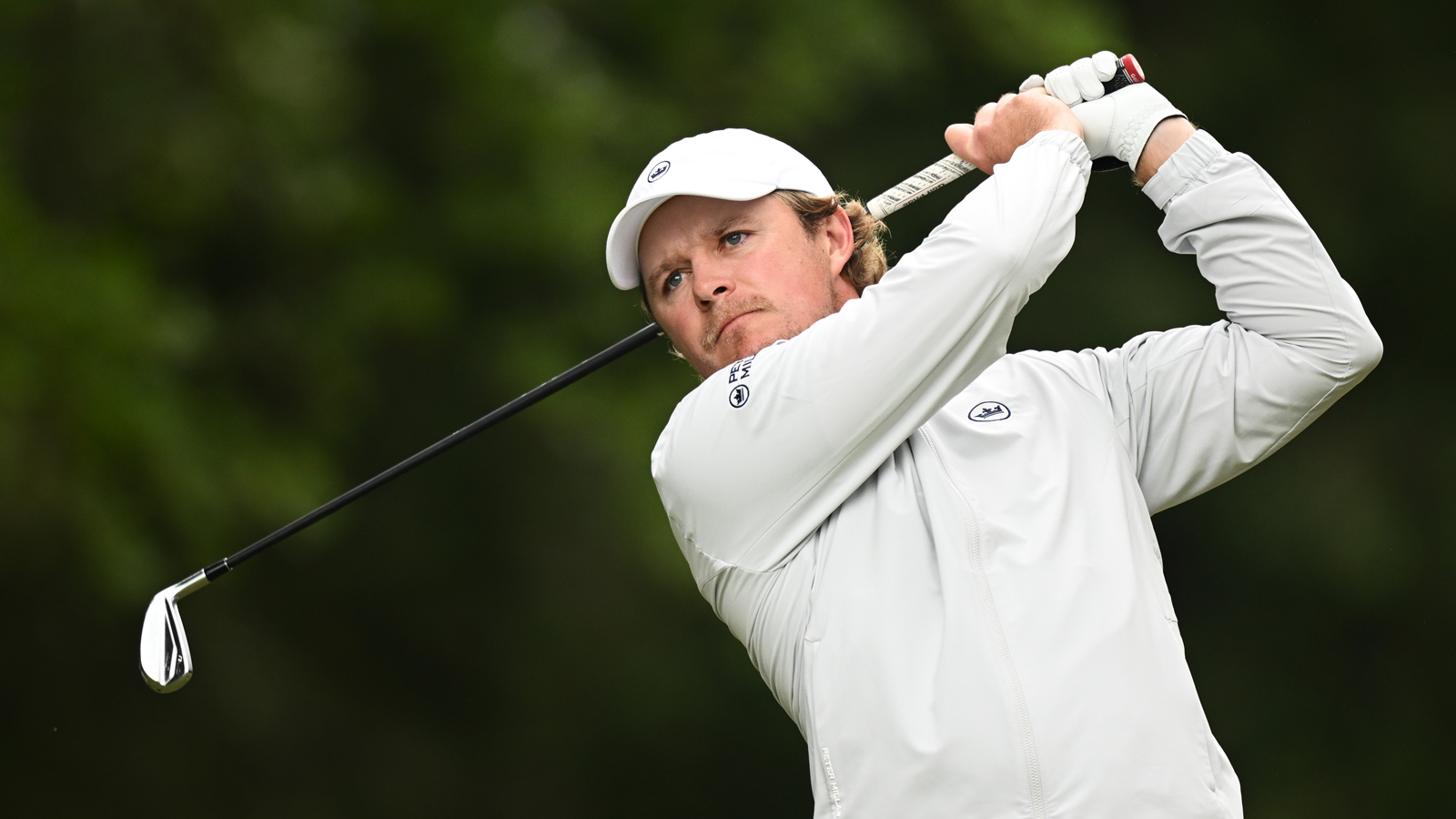 Eddie Pepperell hits an iron shot
