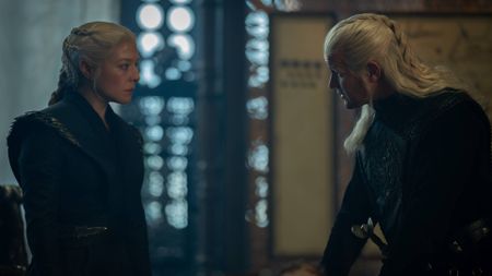 Emma D'Arcy as Rhaenyra Targaryen and Matt Smith as Daemon Targaryen in House of the Dragon season 3