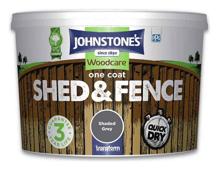 Johnstone's - Shed &amp;amp; Fence Paint - Shaded Grey - 9l