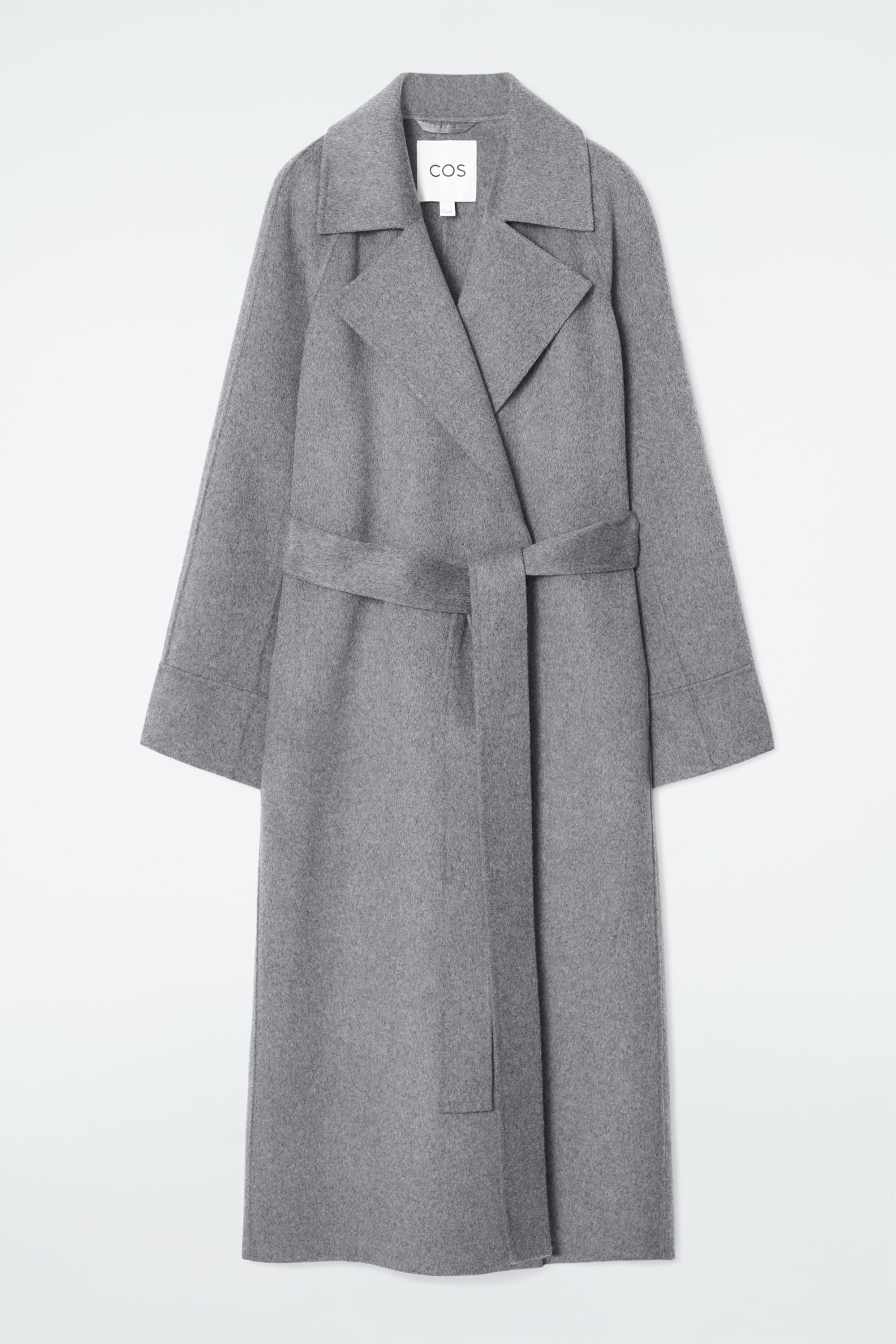 Belted Double-Faced Wool Long Coat