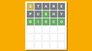 Wordle answer 768 on a yellow background