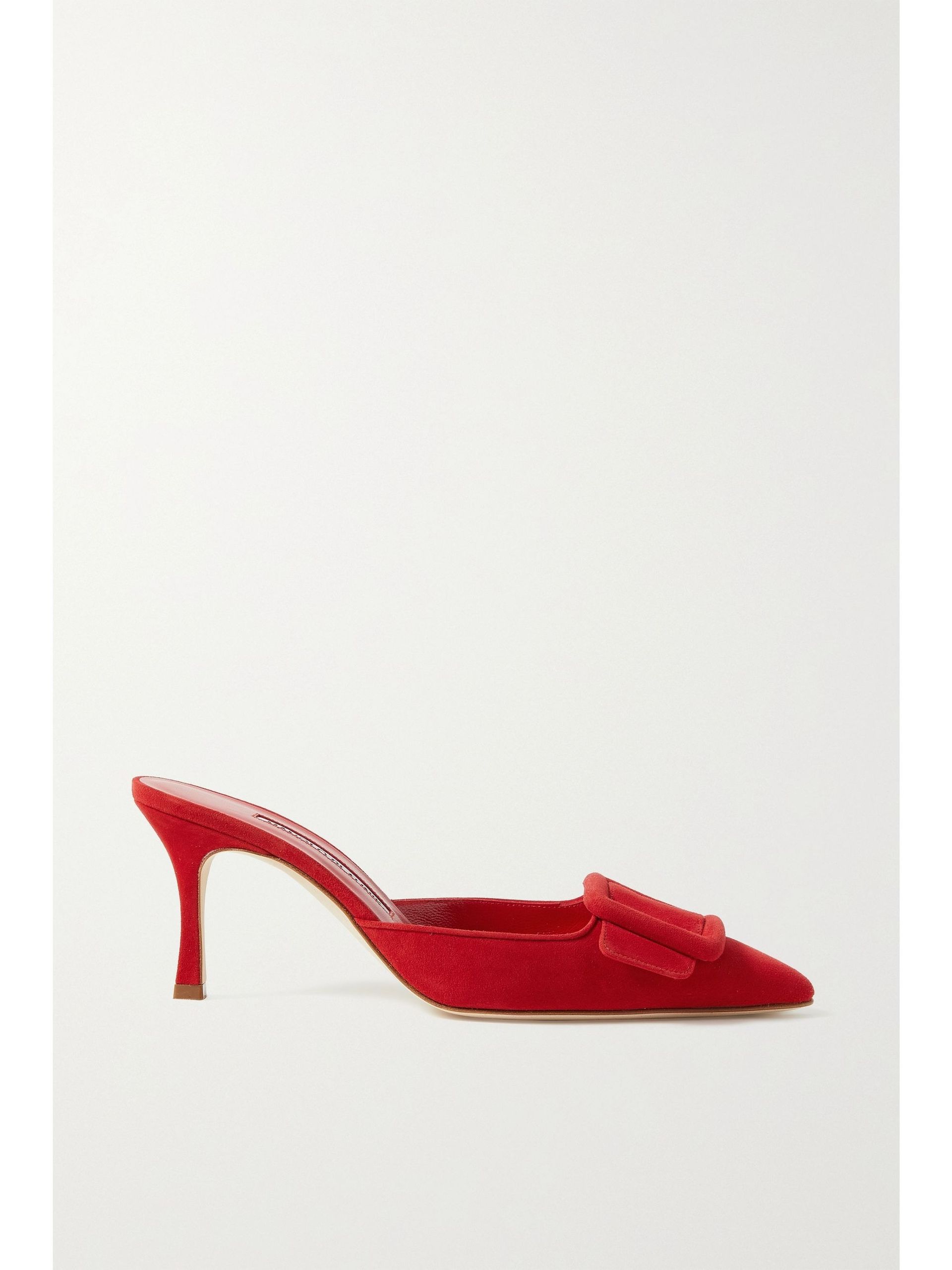 Manolo Blahnik, Maysale 70 Buckled Suede Mules
