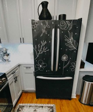 Black chalkboard fridge