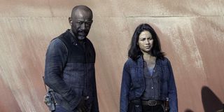 morgan and grace outside of submarine in fear the walking dead season 6 finale