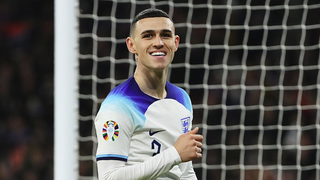 Phil Foden of England celebrates the team's goal ahead of the England vs Iceland 2024 international friendly.