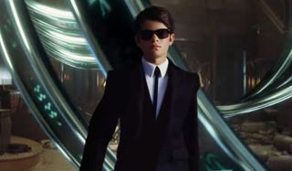 Artemis Fowl in sunglasses and a suit