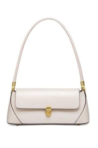 Women Shoulder Bags Vintage Handbag Retro Classic Small Purse 90s Buckle Closure (white)