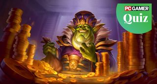 A greedy goblin king surrounded by gold in Hearthstone.
