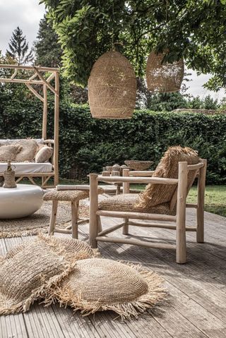 Boho outdoor patio decor