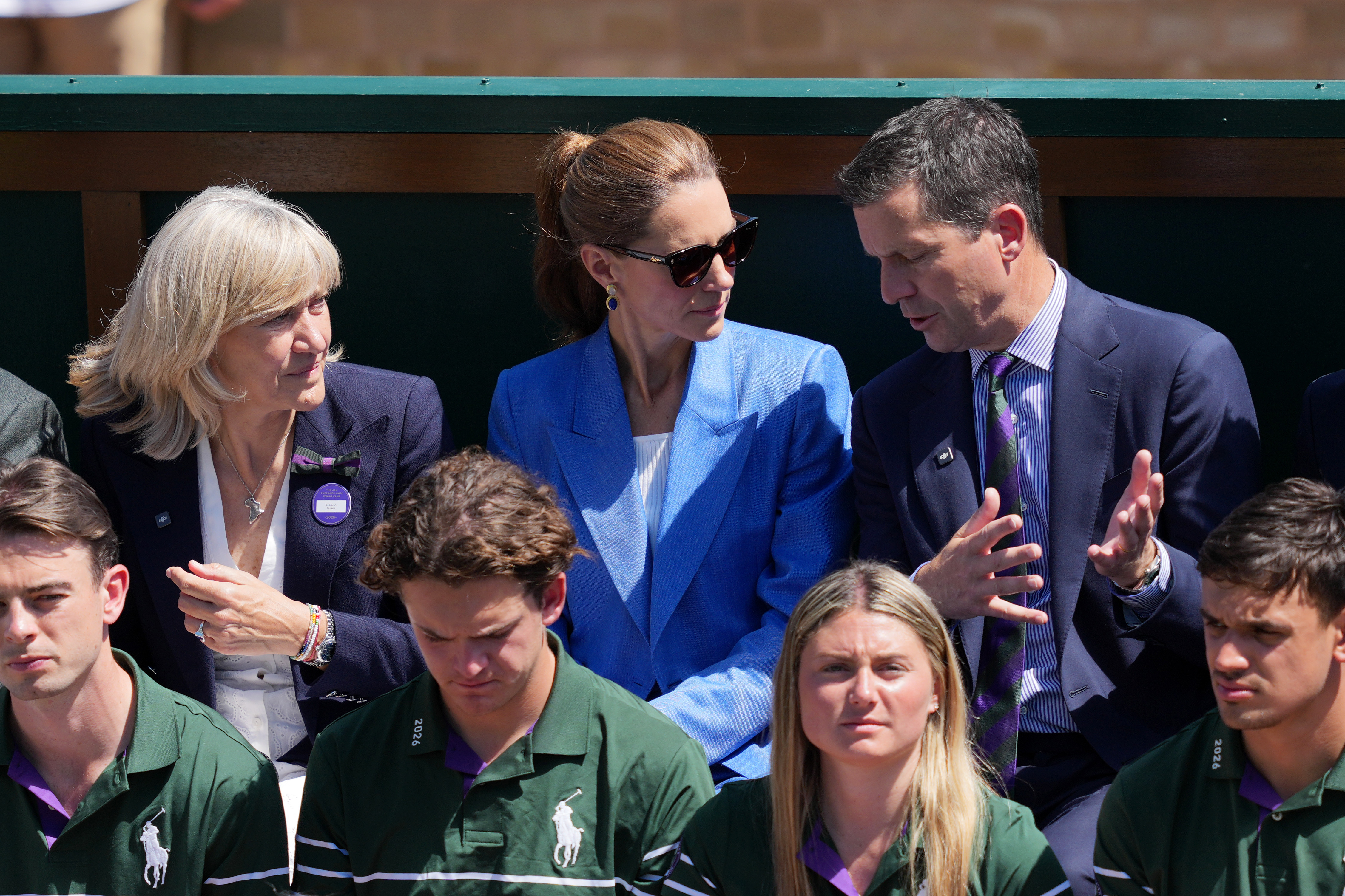 Princess Kate talking to Tim Henman and Debbie Jevans at Wimbledon
