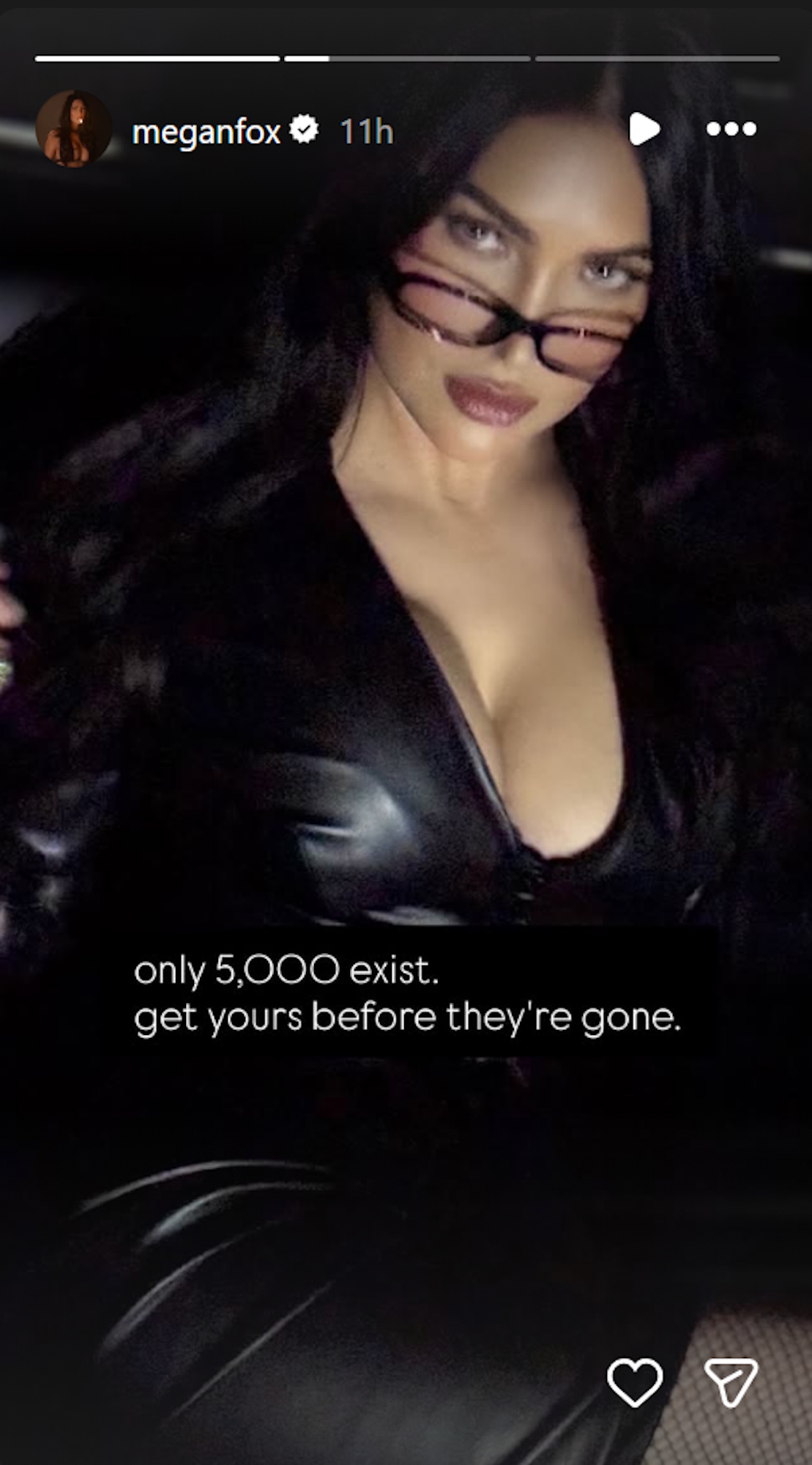 Megan Fox promotes her Feral Fox soap on Instagram Stories.