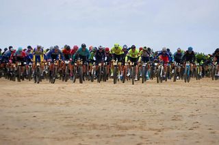 The riders start the 2022 BK Beach Race