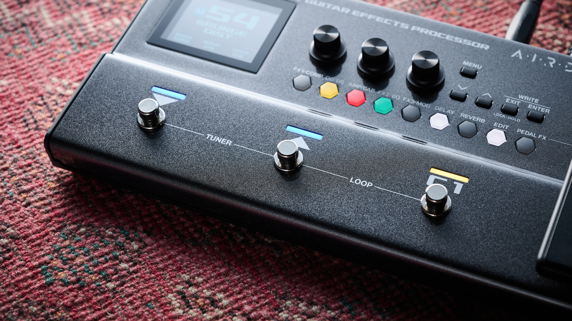 The footswitches on the Boss GX-1 multi-effects pedal