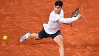Carlos Alcaraz training at Roland-Garros ahead of the French Open 2024