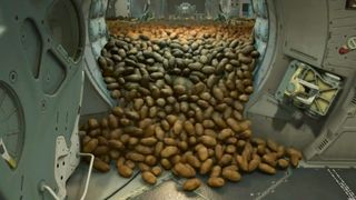 A room filled with potatoes in Starfield